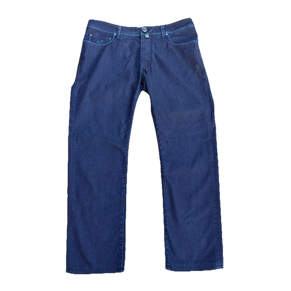 Jacob Cohen Bard Men's 35 Blue Denim Jeans Slim Fit Button Fly Made In Italy
